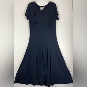 Vintage Norm Thompson Black A-Line T-shirt Dress Size S/M (736)